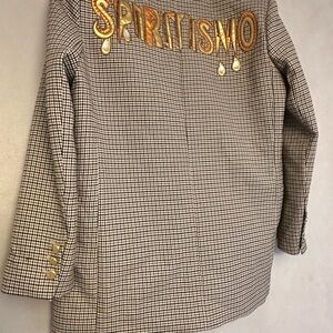 Women's Brown Double-Breasted Blazer